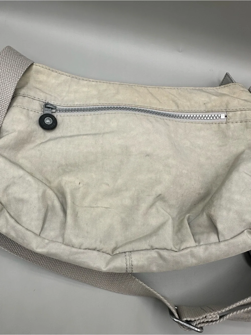 Kipling Syro Shoulder Crossbody Nylon Bag Light Gray